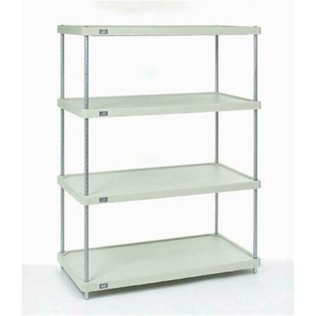 NEXEL 18 x 36 x 63 in. Solid Plastic 4 Shelf Unit- Chrome 18366CSP